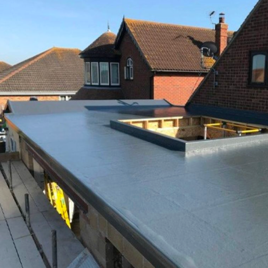Modern flat roof build with crisp waterproof finish